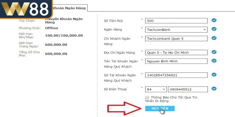 Rút tiền W88 trên Apps là bước giao dịch được nhiều người quan tâm